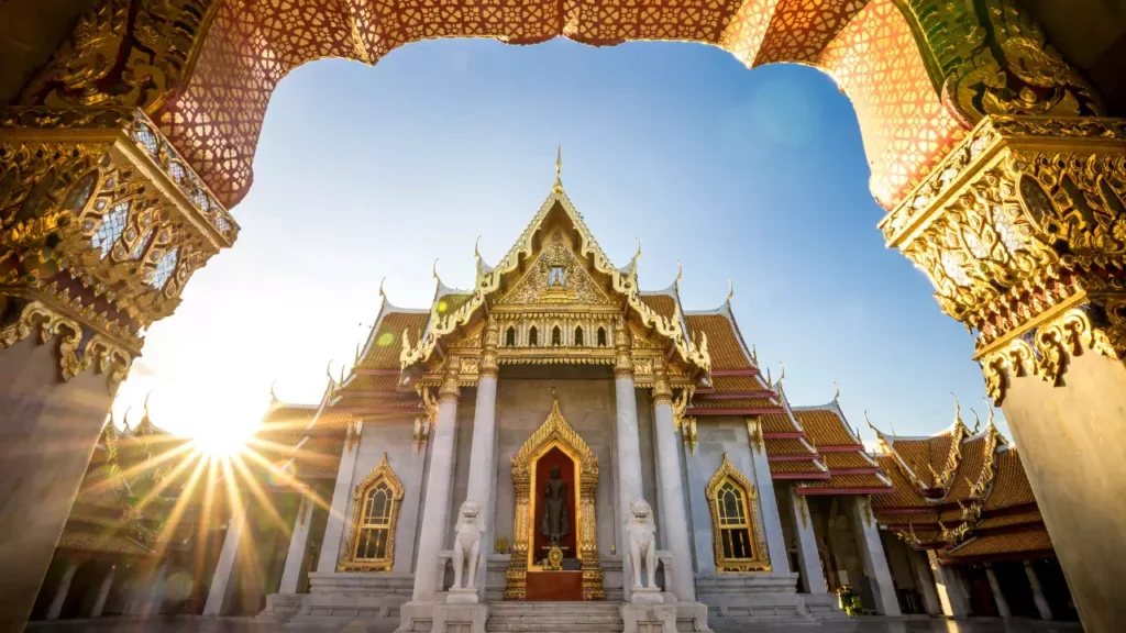 Photo of Asian temple at Bangkok